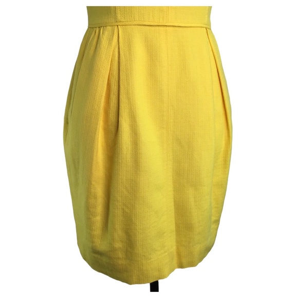 J. Crew Basket Weave Sleeveless A-Line Shift Career Work Dress Yellow 64991 Sz 0 - Picture 14 of 16